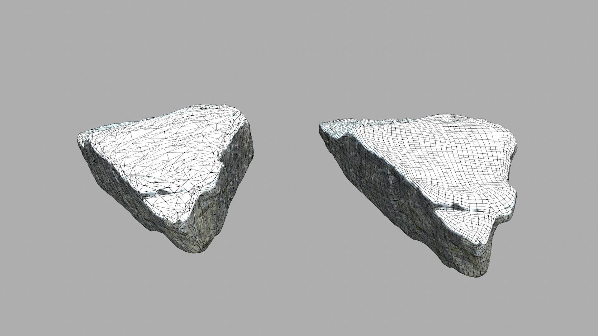 snow cliff rocks Low-poly 3D model_26