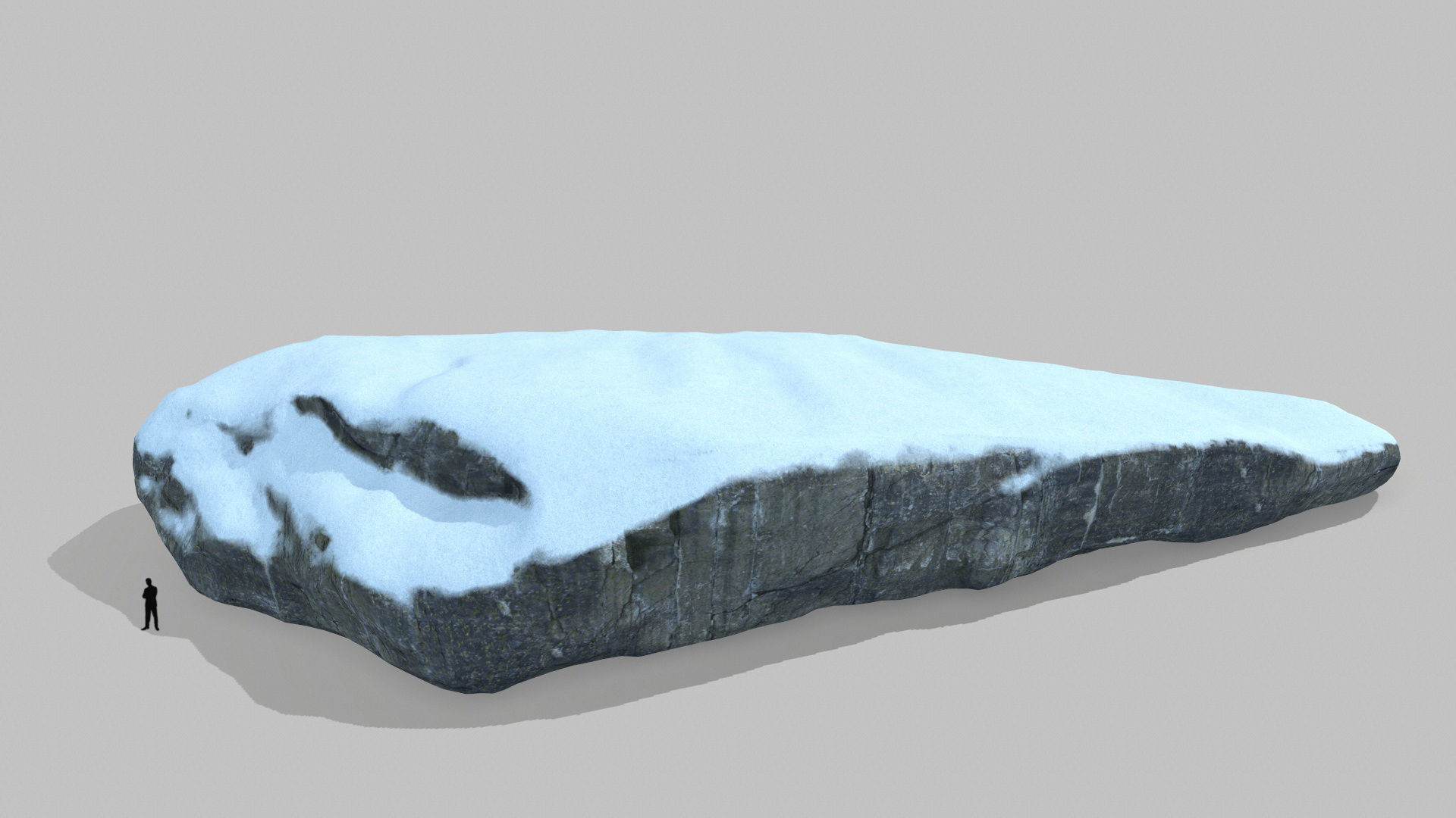 snow cliff rocks Low-poly 3D model_5