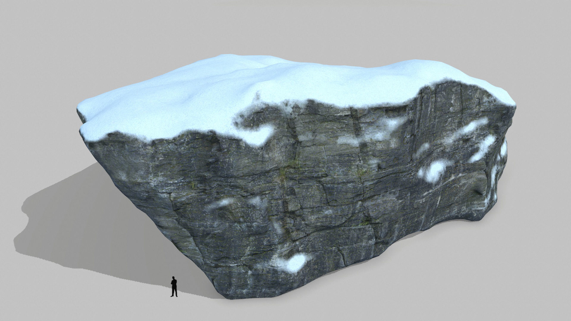 snow cliff rocks Low-poly 3D model_4