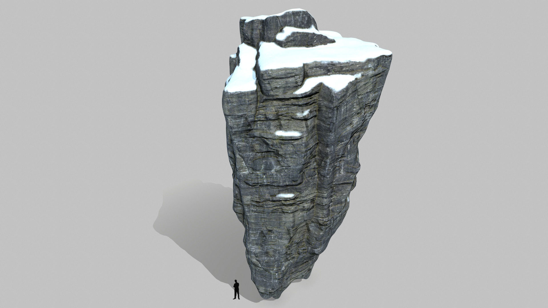 snow cliff rocks Low-poly 3D model_2