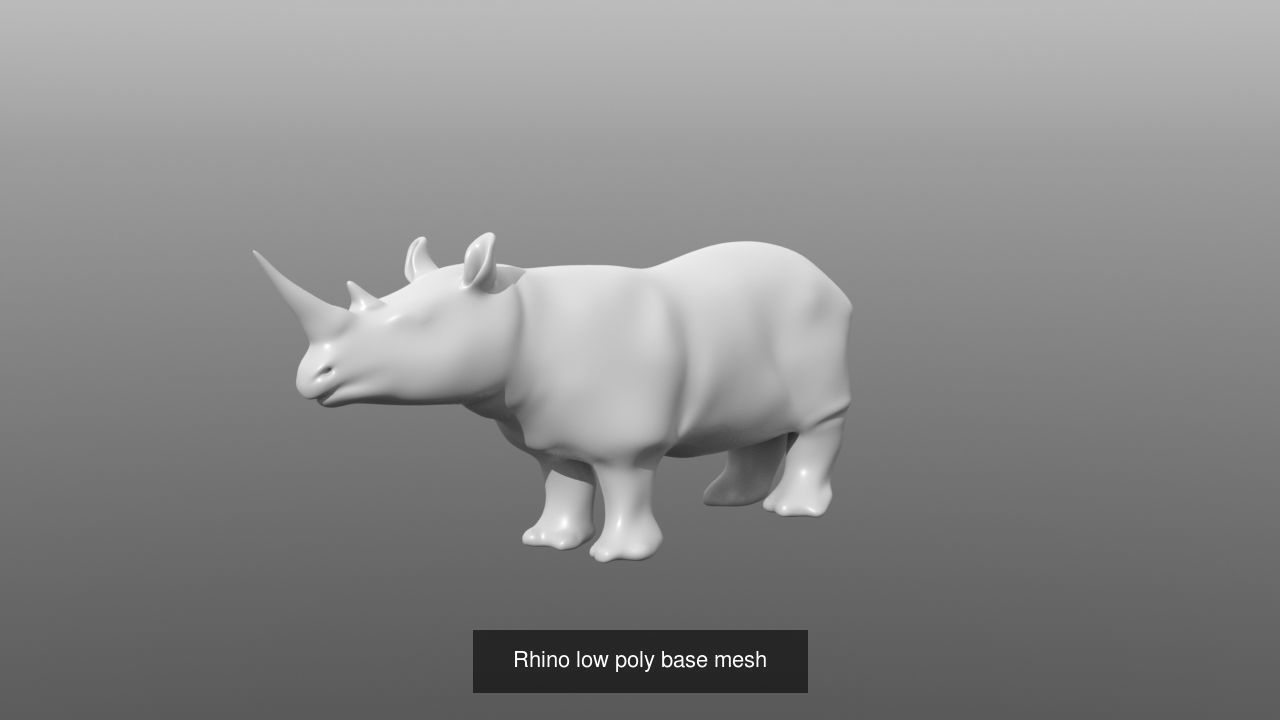6 Low Poly Base Meshes of Animals Pack 3D Model Collection_2