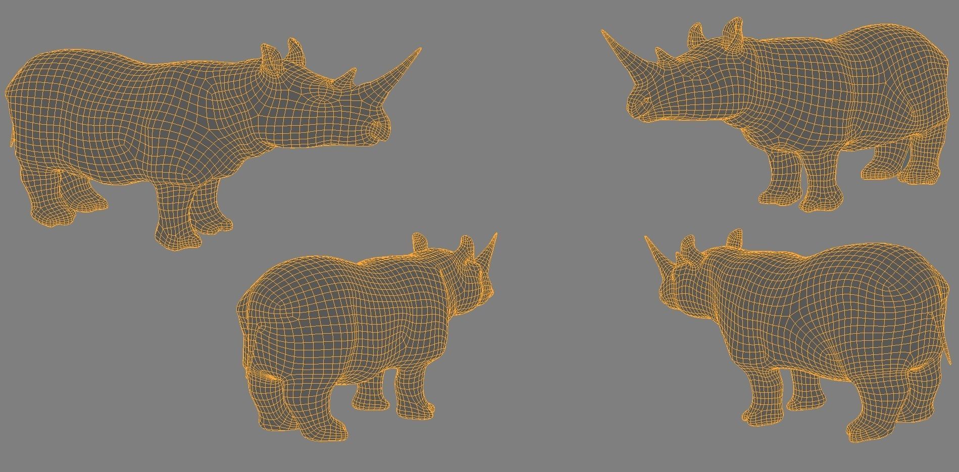 6 Low Poly Base Meshes of Animals Pack 3D Model Collection_18