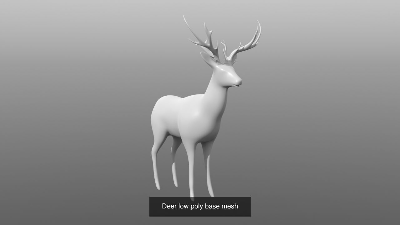 6 Low Poly Base Meshes of Animals Pack 3D Model Collection_1