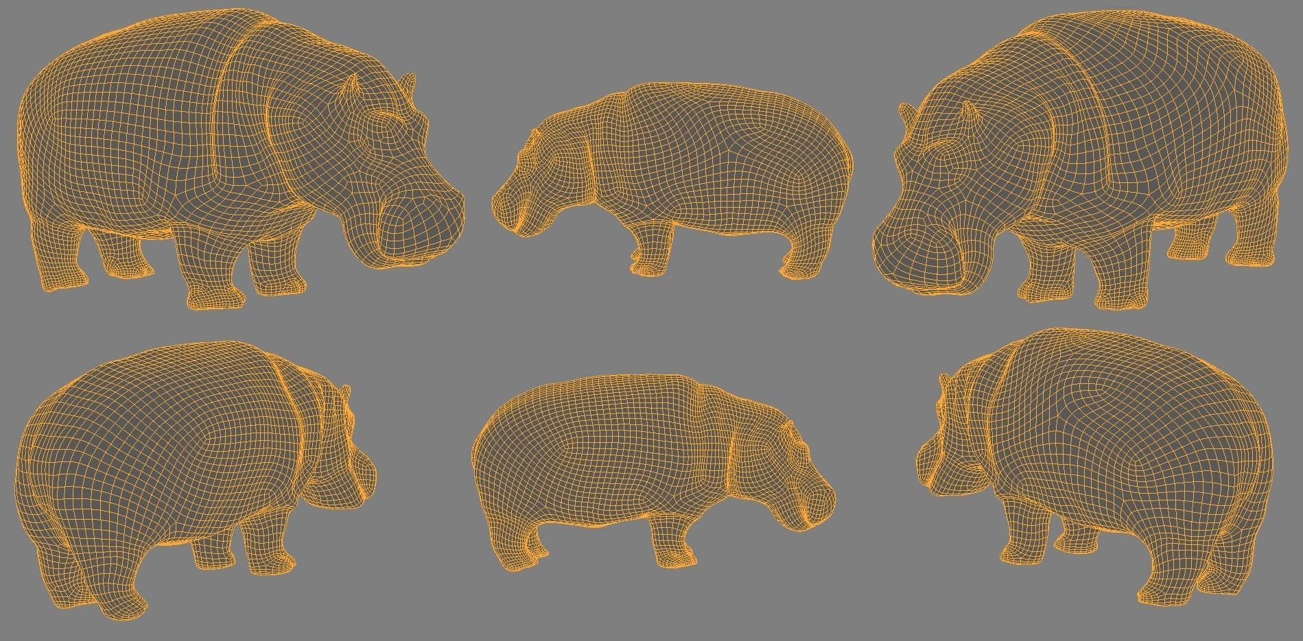 6 Low Poly Base Meshes of Animals Pack 3D Model Collection_43