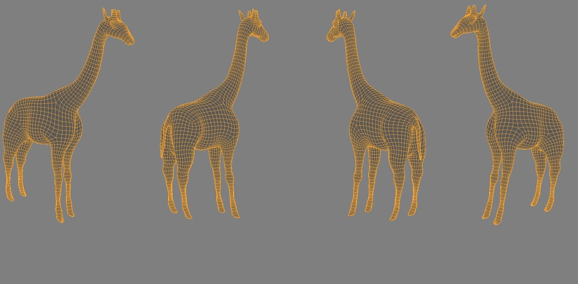 6 Low Poly Base Meshes of Animals Pack 3D Model Collection_37