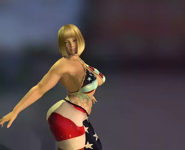 realistic USA Girl low-poly
