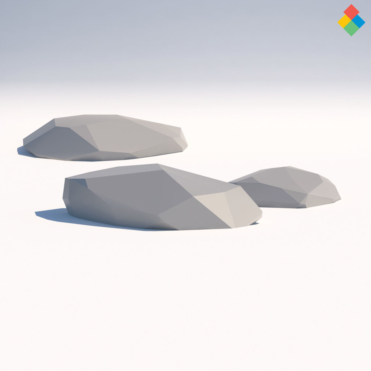 Low Poly Rock Vol1 Low-poly 3D model_7