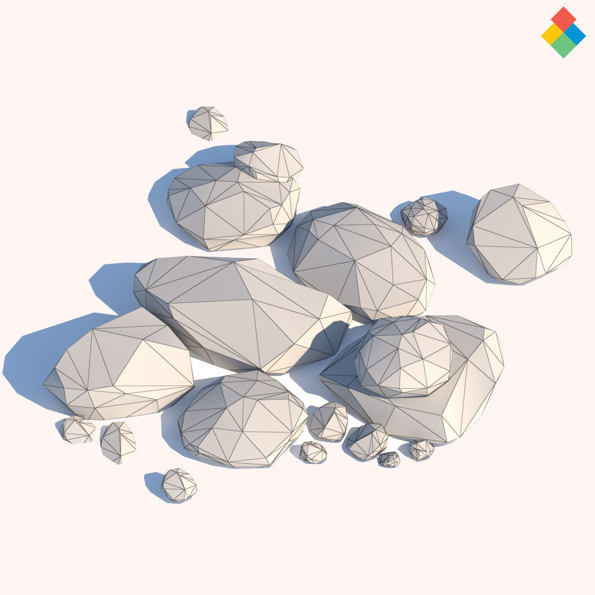 Low Poly Rock Vol1 Low-poly 3D model_4