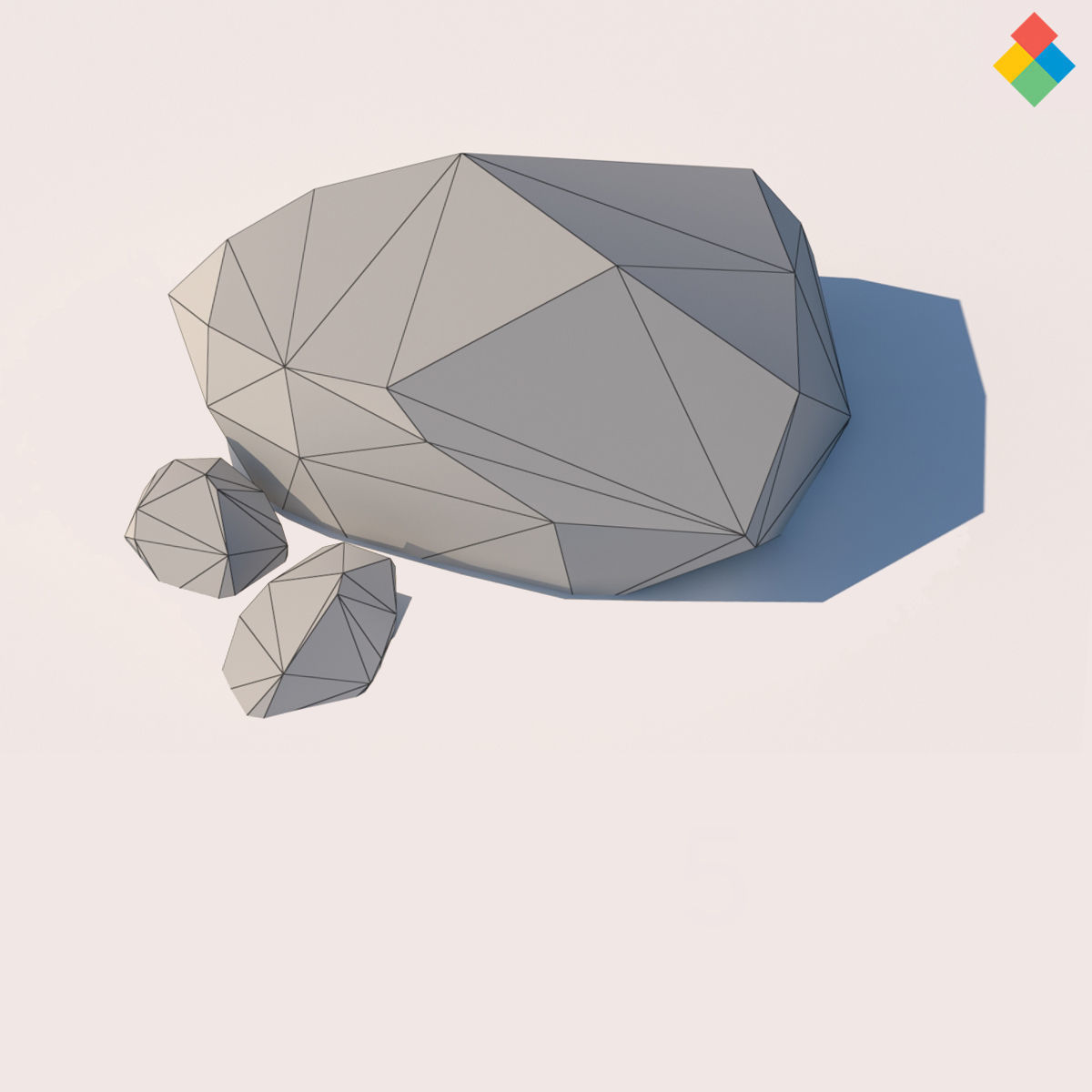 Low Poly Rock Vol1 Low-poly 3D model_20