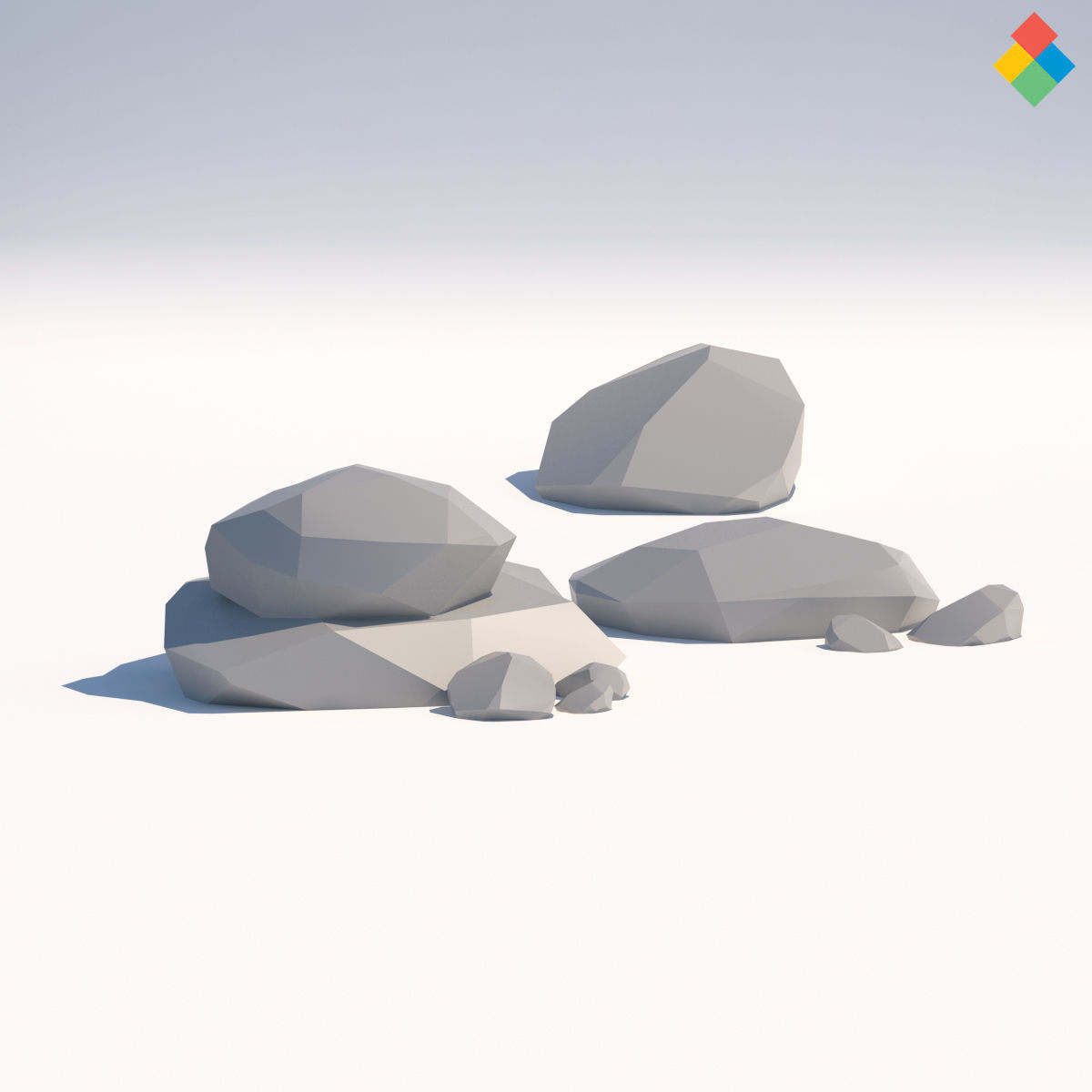 Low Poly Rock Vol1 Low-poly 3D model_5