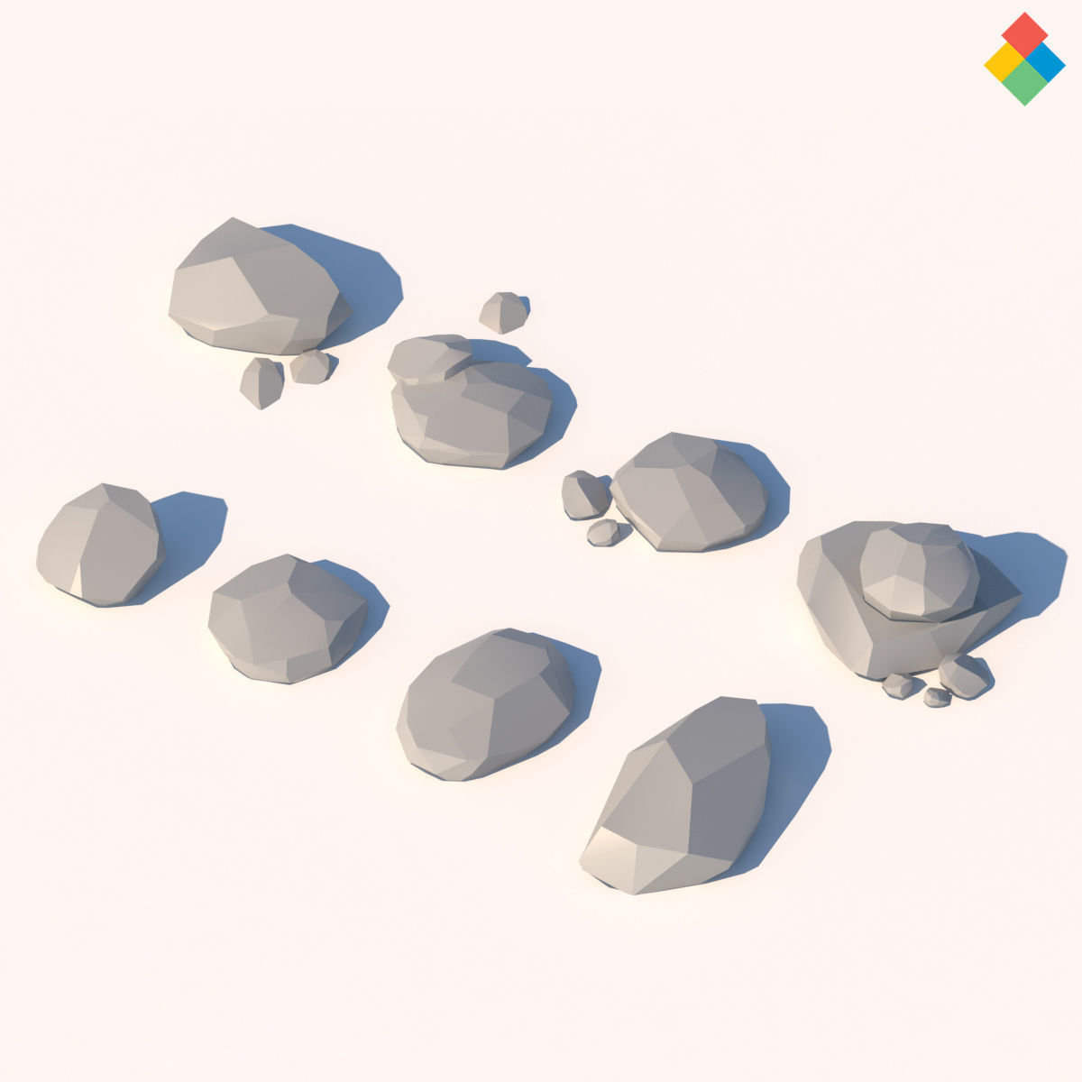 Low Poly Rock Vol1 Low-poly 3D model_1