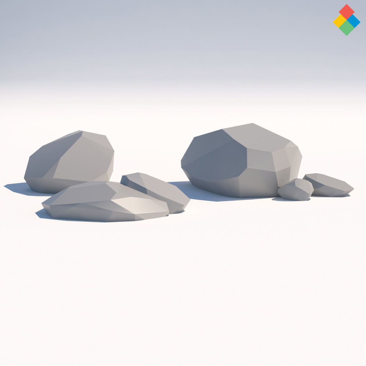 Low Poly Rock Vol1 Low-poly 3D model_6