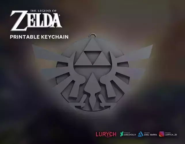 The Legend Of Zelda Hyrule Triforce crest keychain