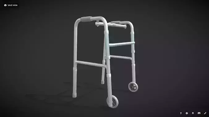 Old man walker aids with tire blue