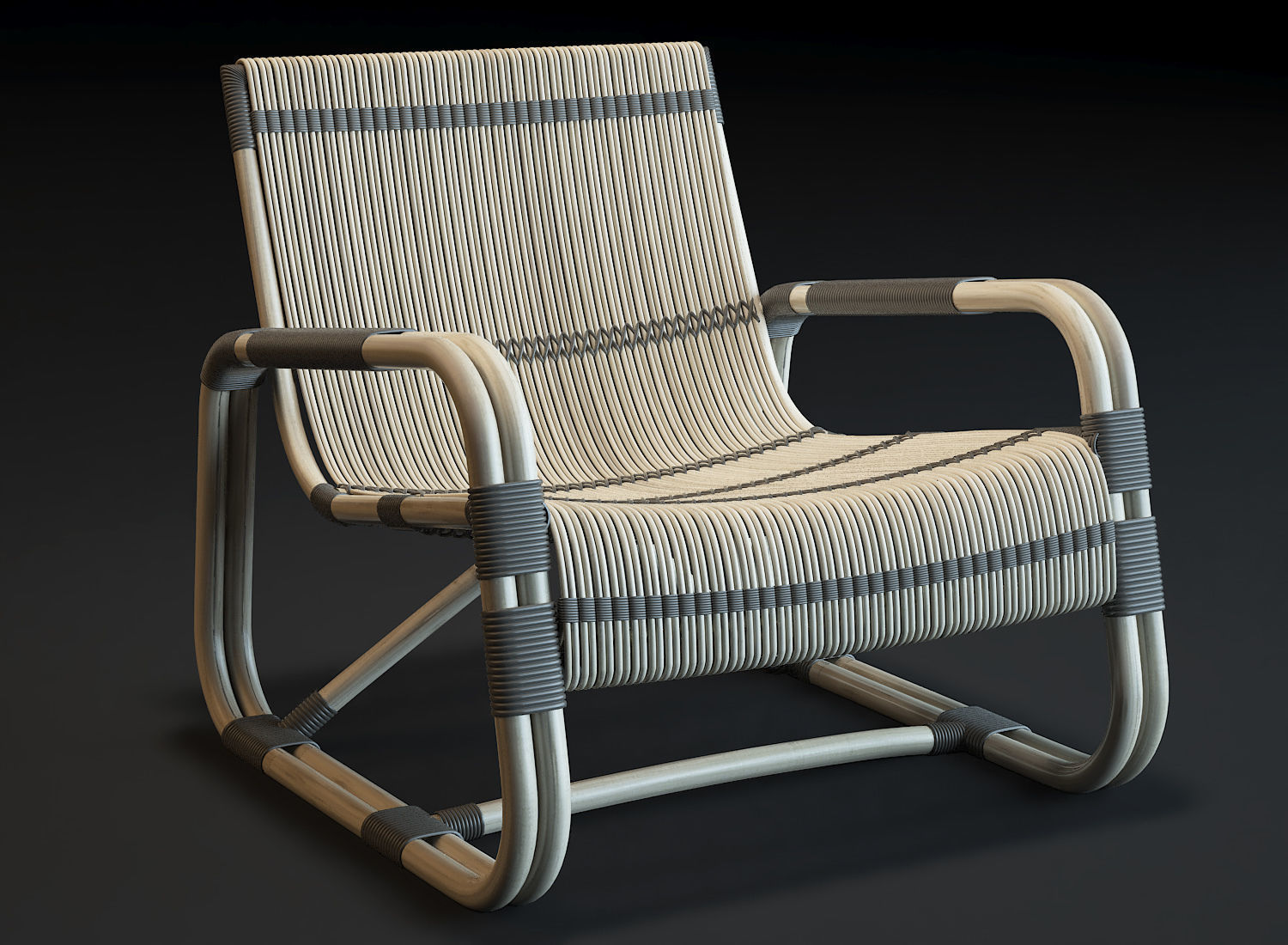 Cane-Line Curve Lounge Chair 3D model_1