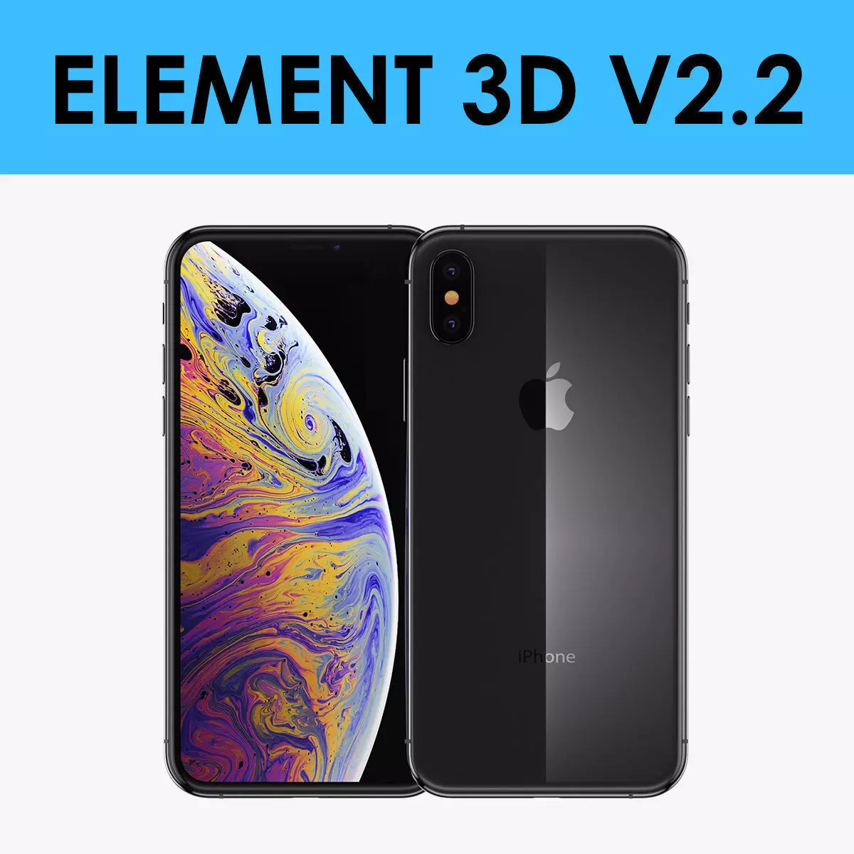 E3D - iPhone XS Space Gray 3D model