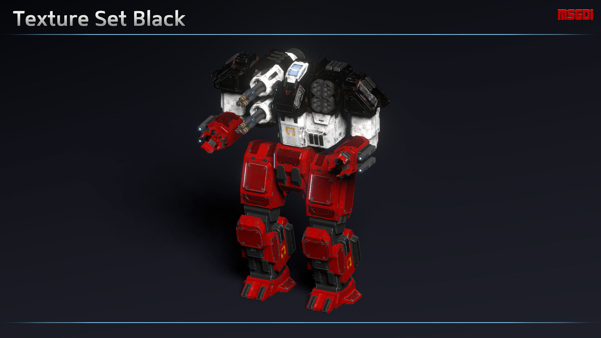 Heavy Mech Hellfire Low-poly 3D model_9