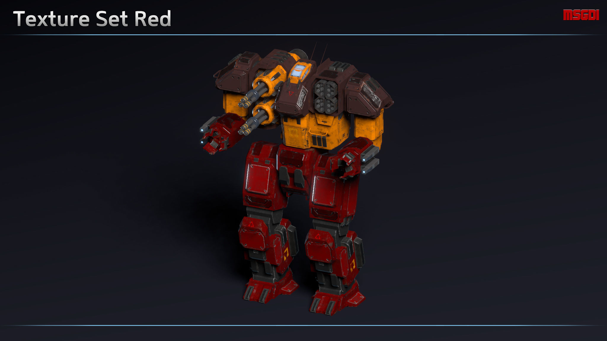 Heavy Mech Hellfire Low-poly 3D model_11