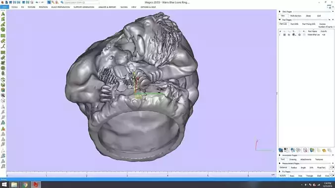 Fighting tiger vs lion Ring