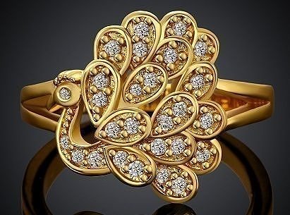 peacock ring 3D print model
