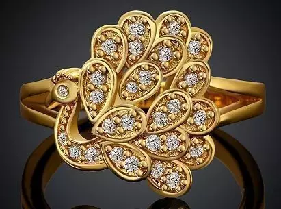 peacock ring 3D print model