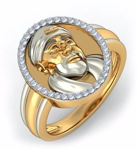 Sai Baba ring 3D print model