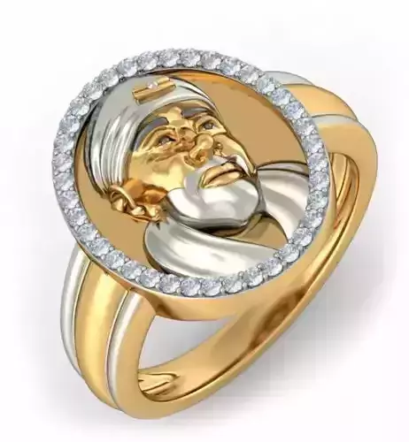 Sai Baba ring 3D print model