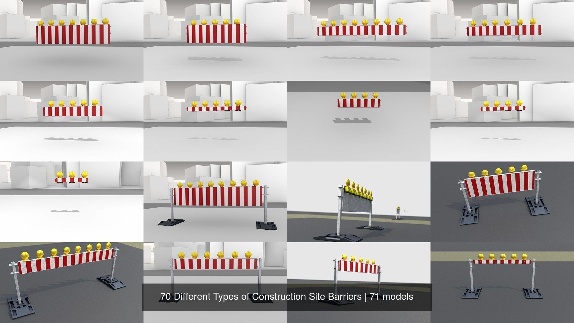 70 Different Types of Construction Site Barriers 3D Model Collection_8