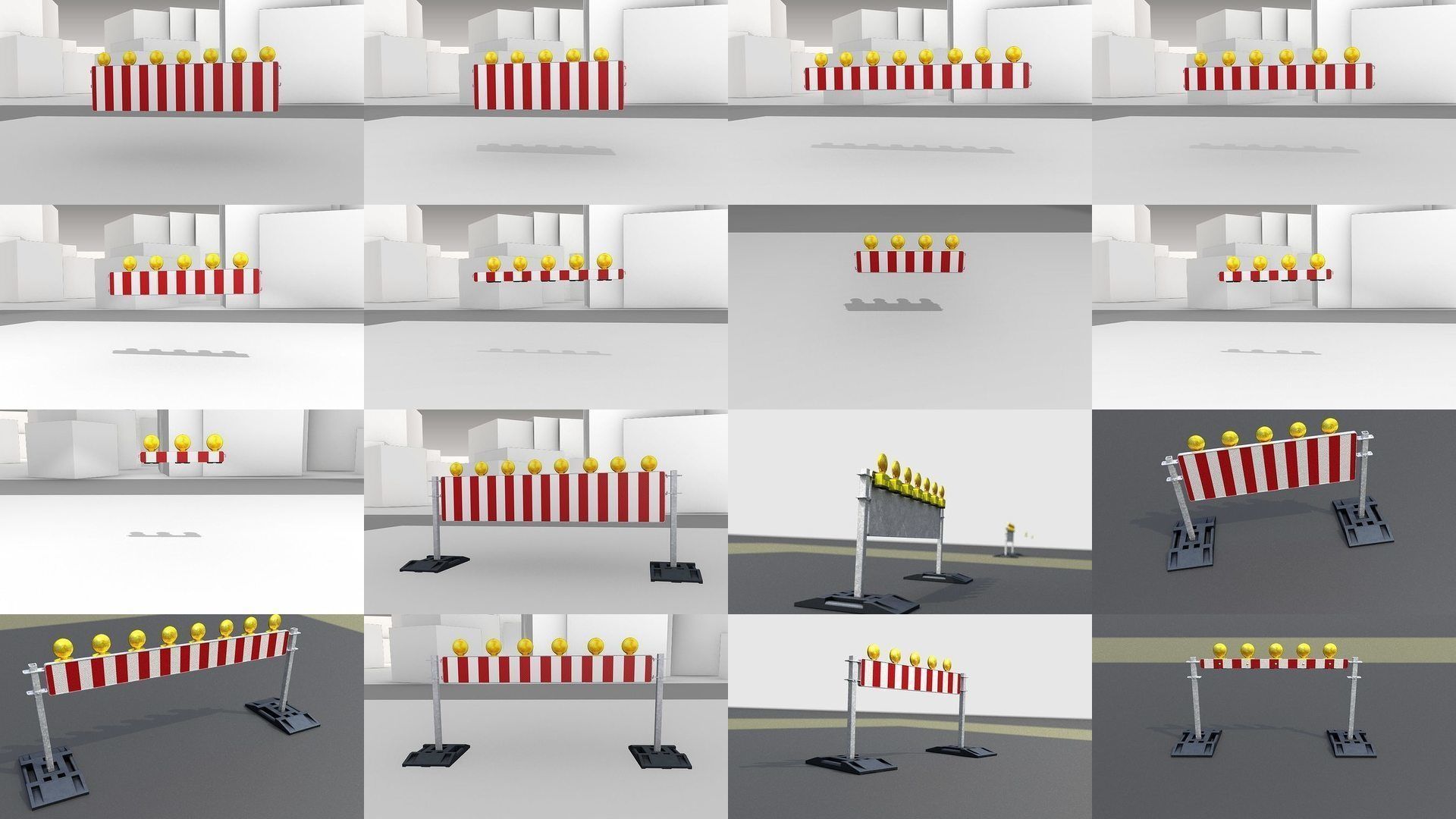 70 Different Types of Construction Site Barriers 3D Model Collection_11