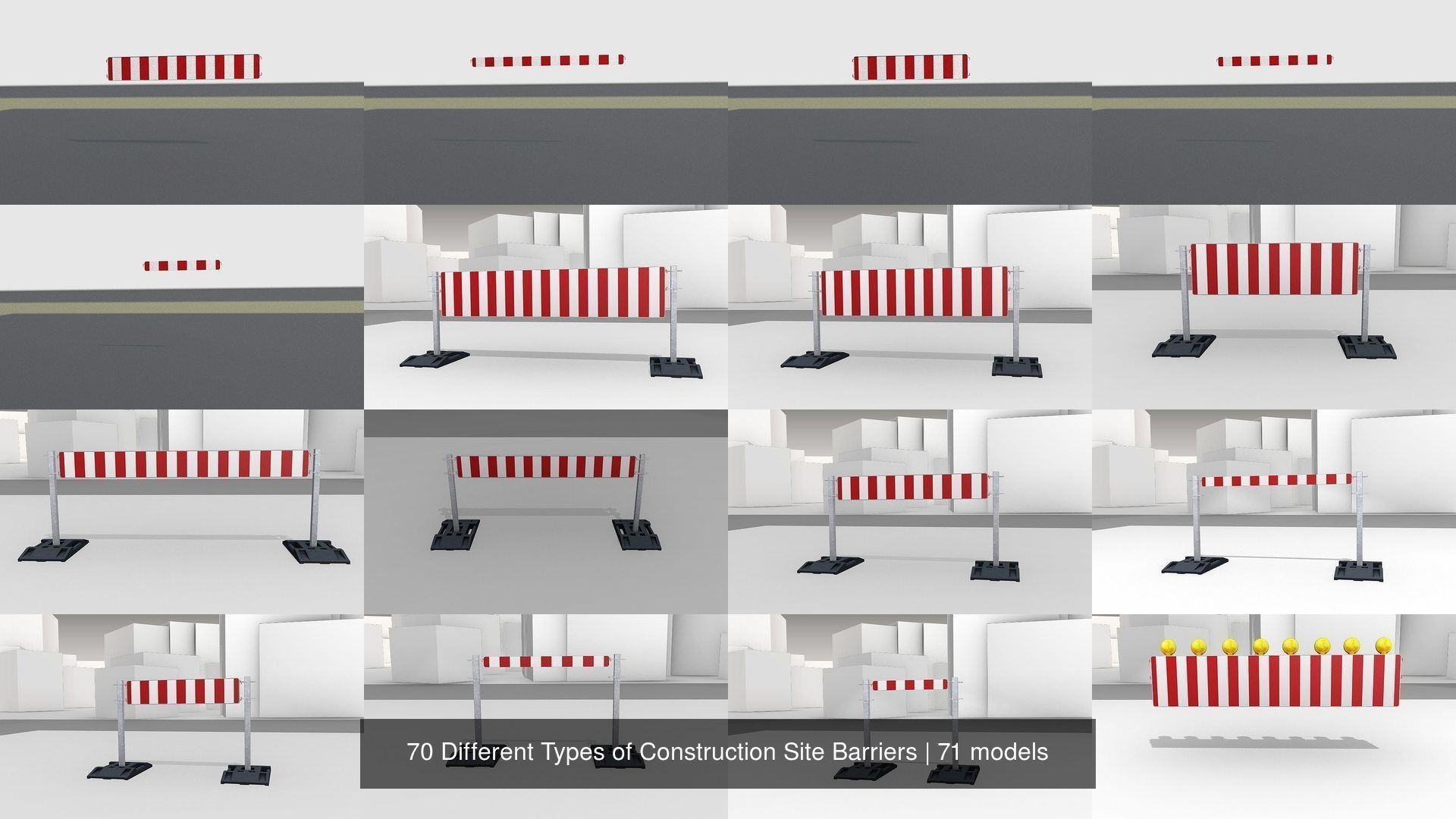70 Different Types of Construction Site Barriers 3D Model Collection_6
