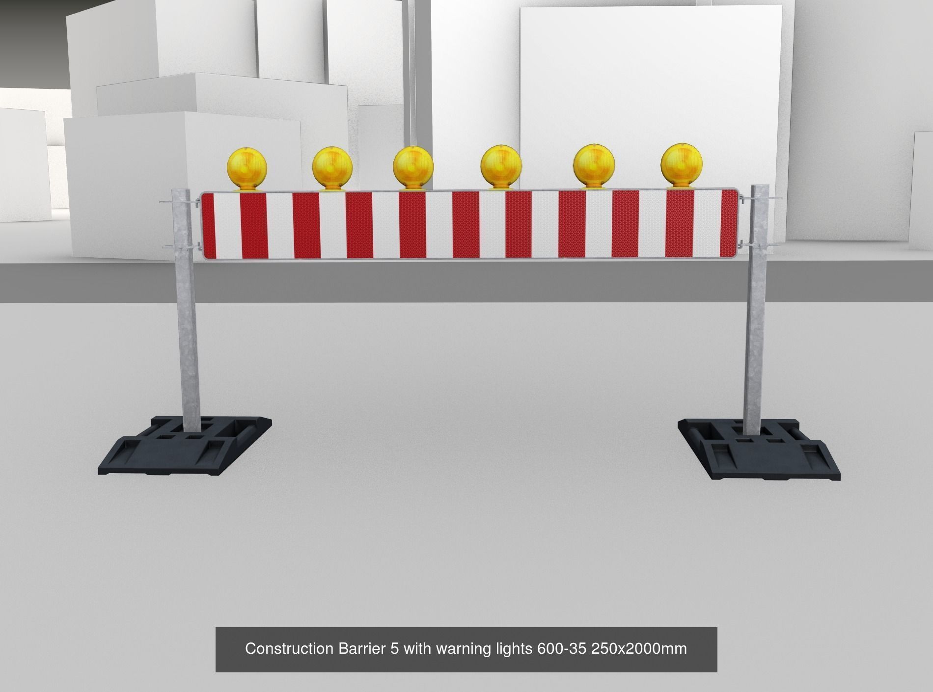 70 Different Types of Construction Site Barriers 3D Model Collection_58
