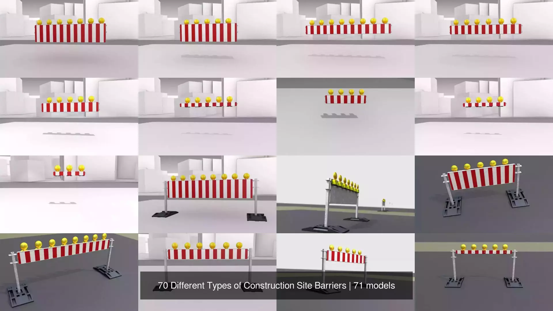 70 Different Types of Construction Site Barriers 3D Model Collection_5