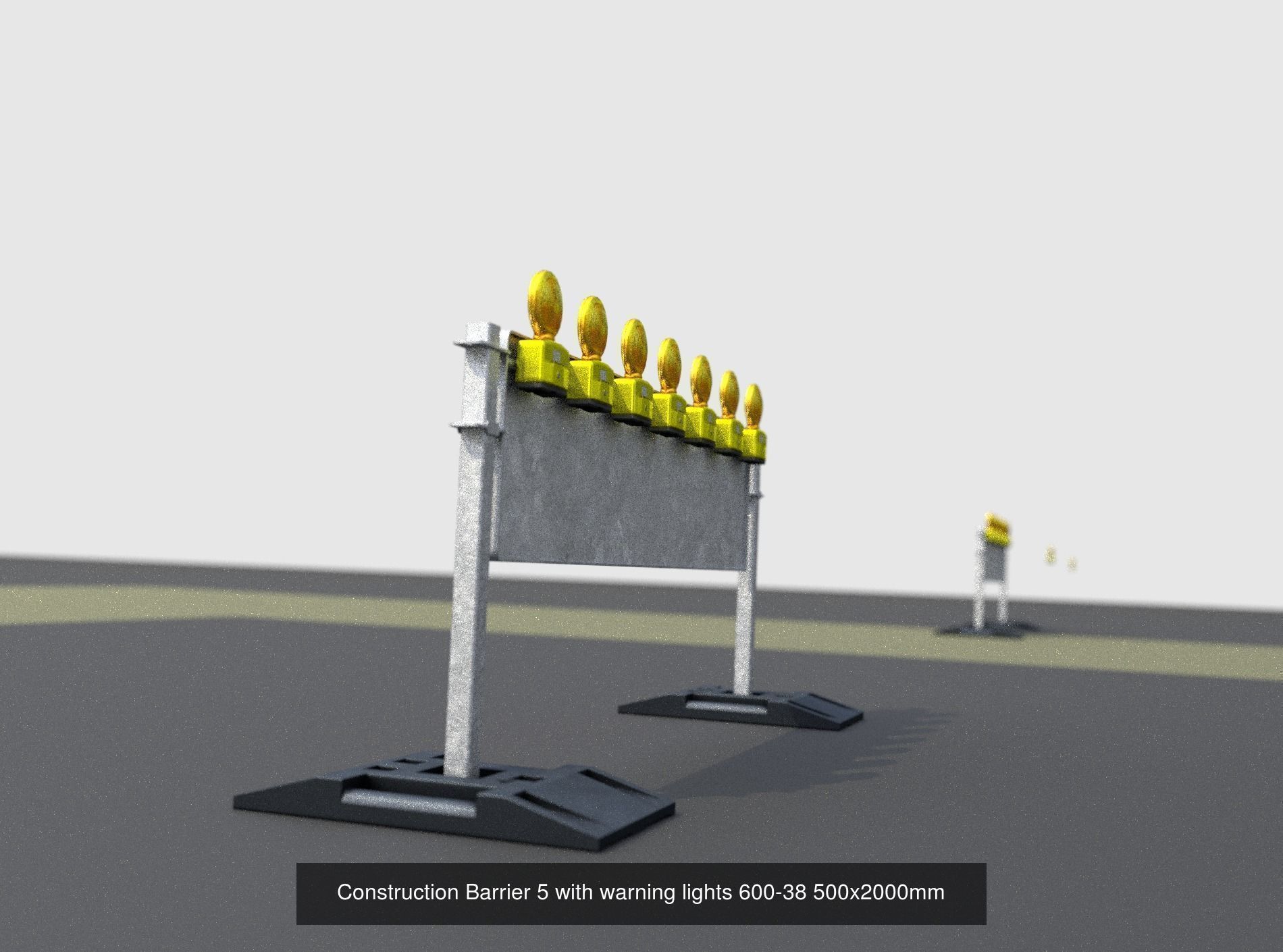 70 Different Types of Construction Site Barriers 3D Model Collection_55