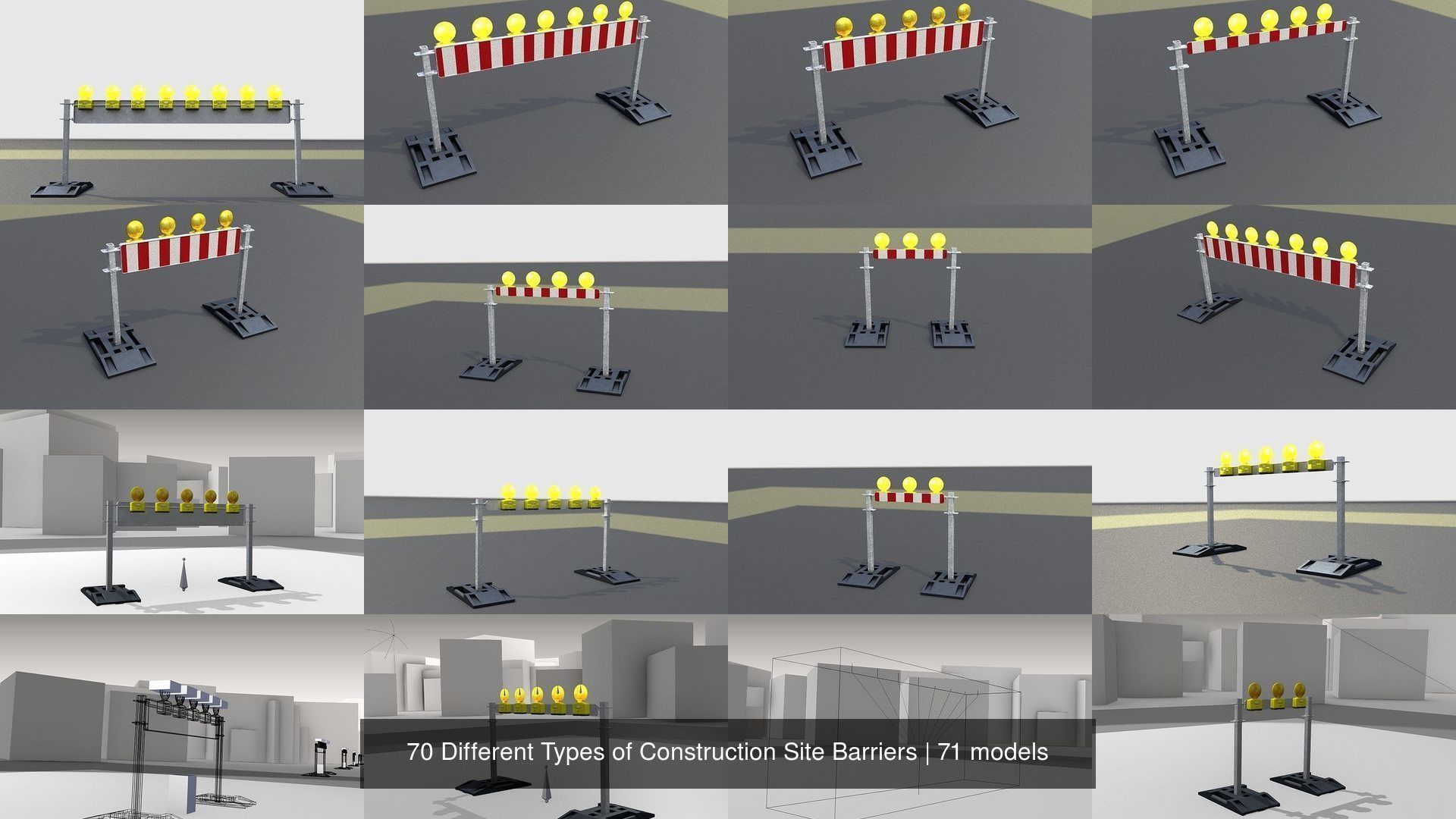 70 Different Types of Construction Site Barriers 3D Model Collection_12