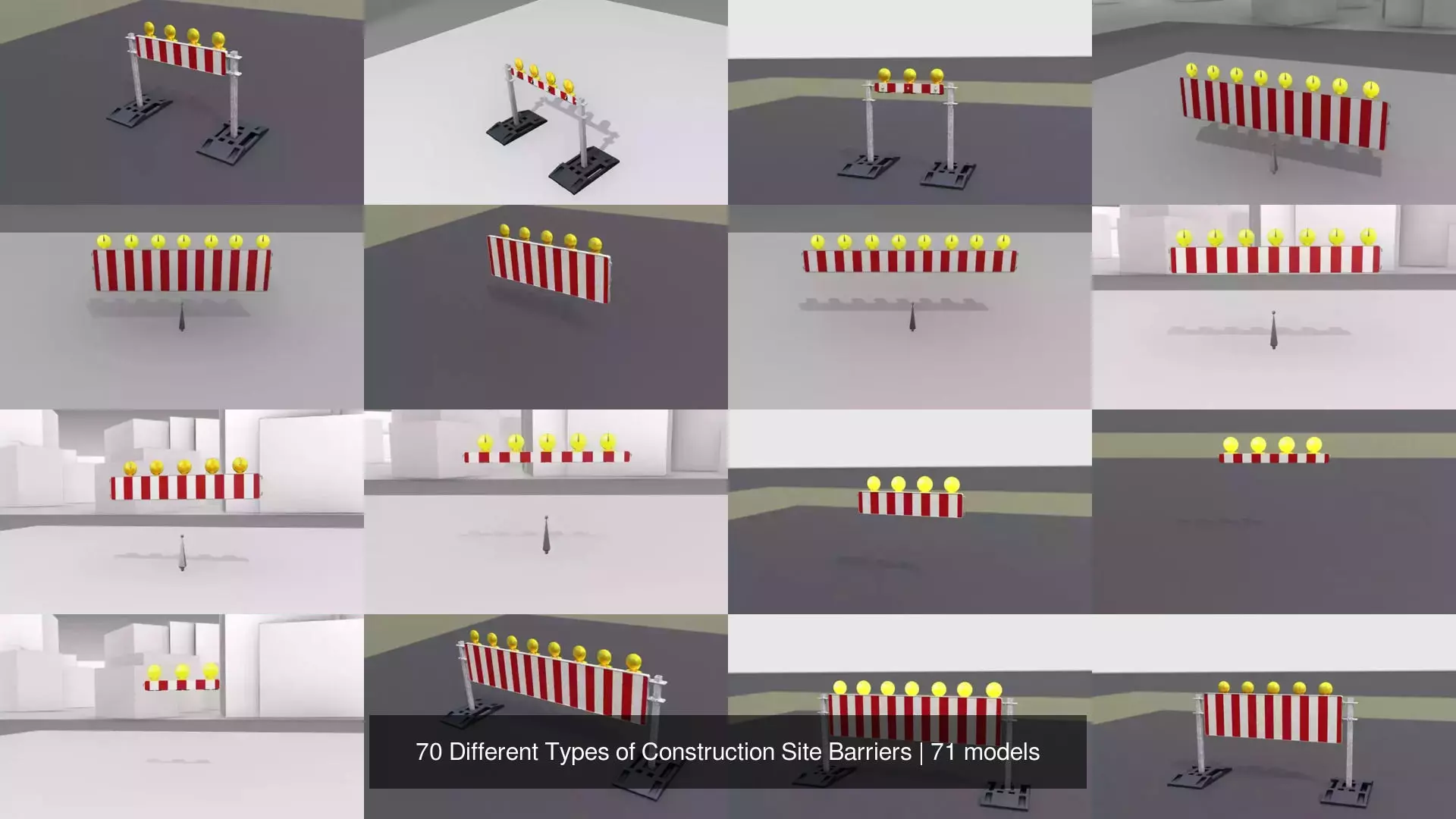 70 Different Types of Construction Site Barriers 3D Model Collection_7