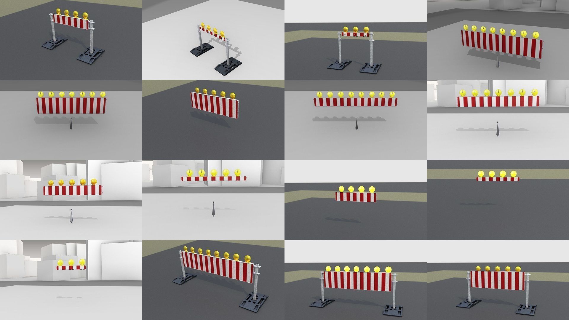 70 Different Types of Construction Site Barriers 3D Model Collection_4