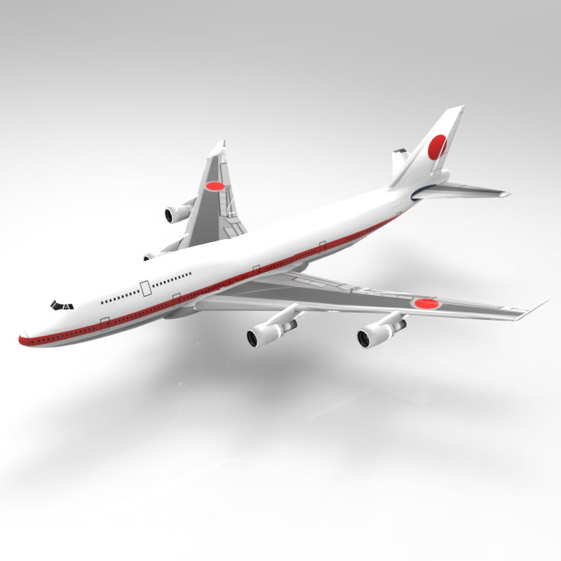 Boeing 747-400 Aircraft Low-poly 3D model_6