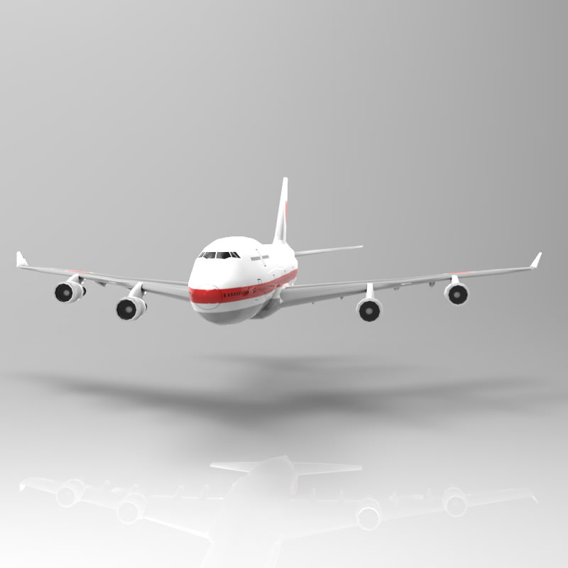 Boeing 747-400 Aircraft Low-poly 3D model_5