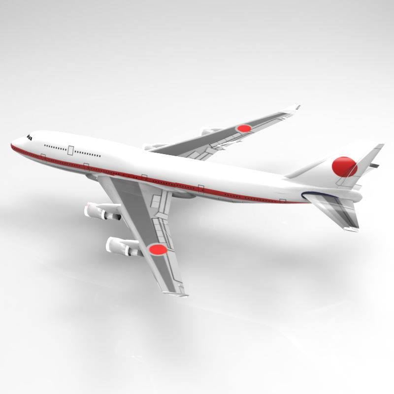 Boeing 747-400 Aircraft Low-poly 3D model_8