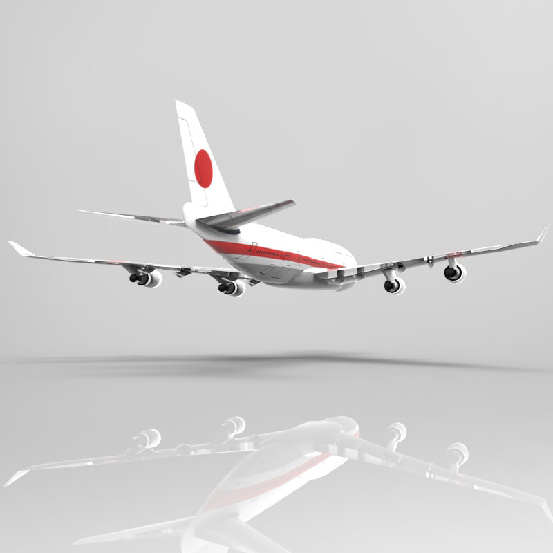 Boeing 747-400 Aircraft Low-poly 3D model_3