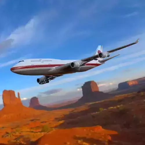 Boeing 747-400 Aircraft Low-poly 3D model