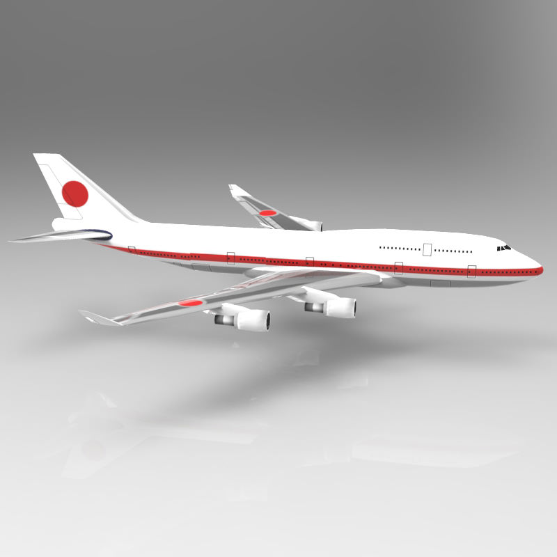 Boeing 747-400 Aircraft Low-poly 3D model_1