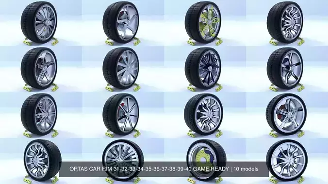 ORTAS CAR RIM 31-32-33-34-35-36-37-38-39-40 GAME READY 3D Model Collection