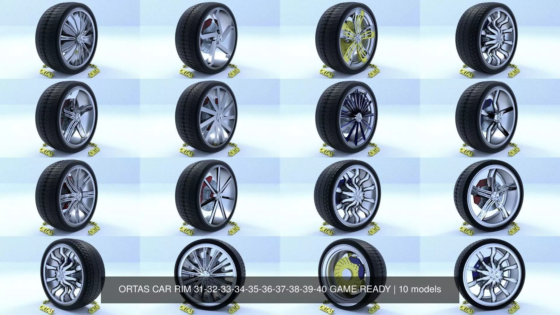 ORTAS CAR RIM 31-32-33-34-35-36-37-38-39-40 GAME READY 3D Model Collection_0