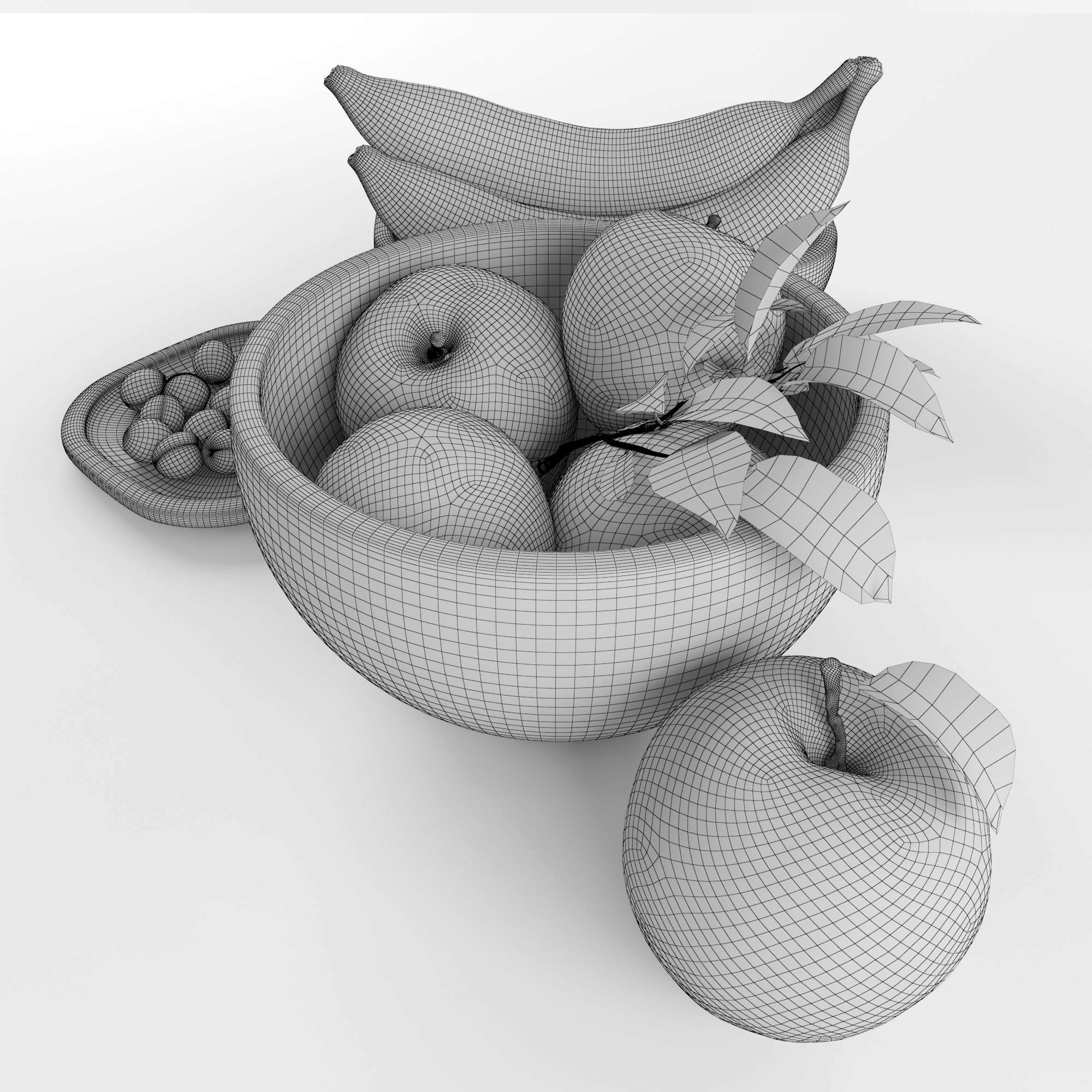 Fruit set 1 in bowl 3D model_8