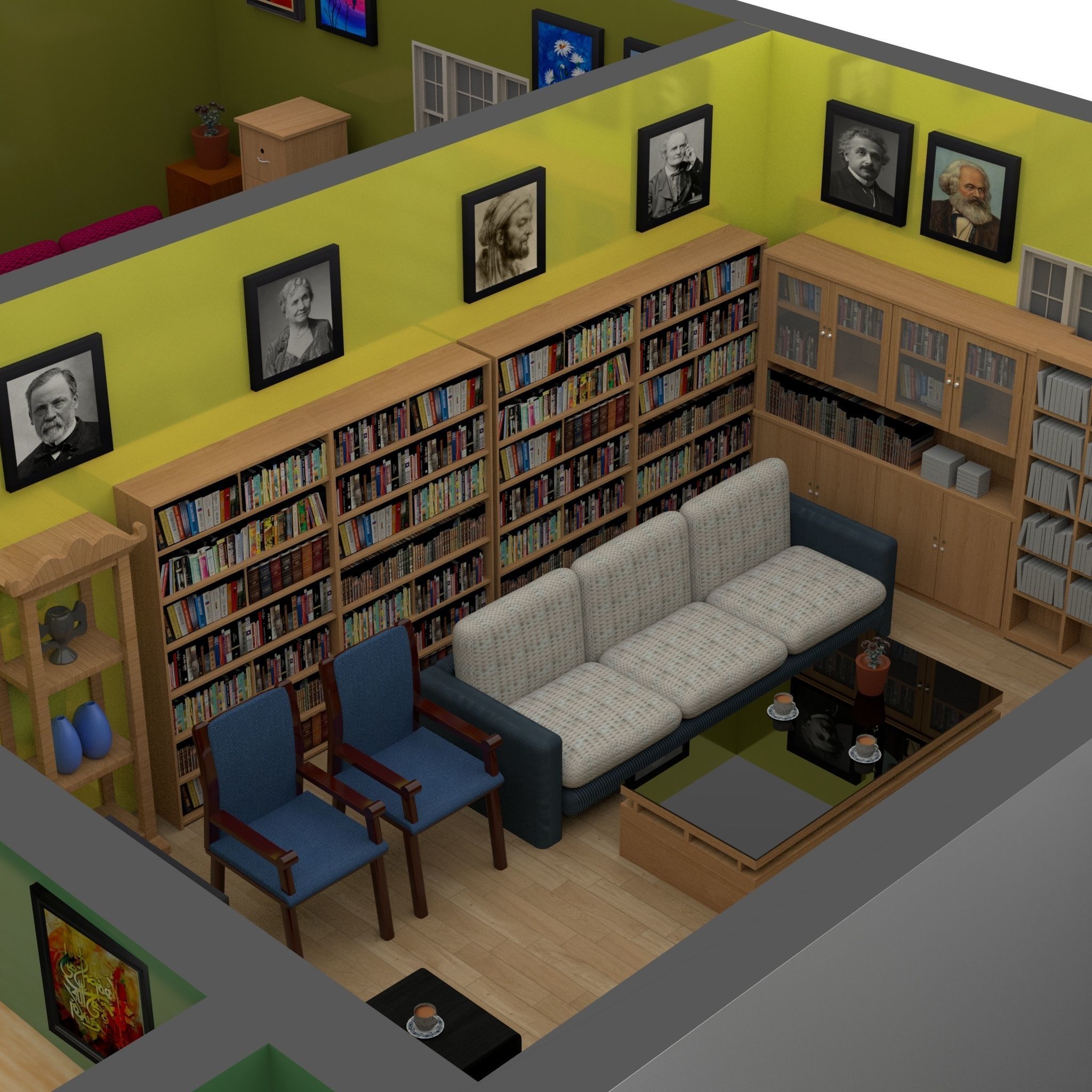  Interior scene Low-poly 3D model_3