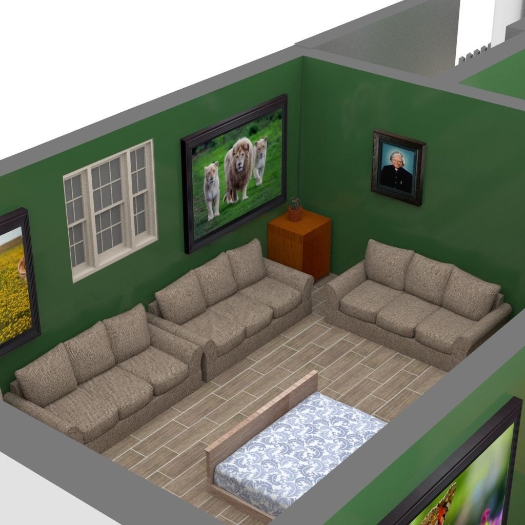  Interior scene Low-poly 3D model_5