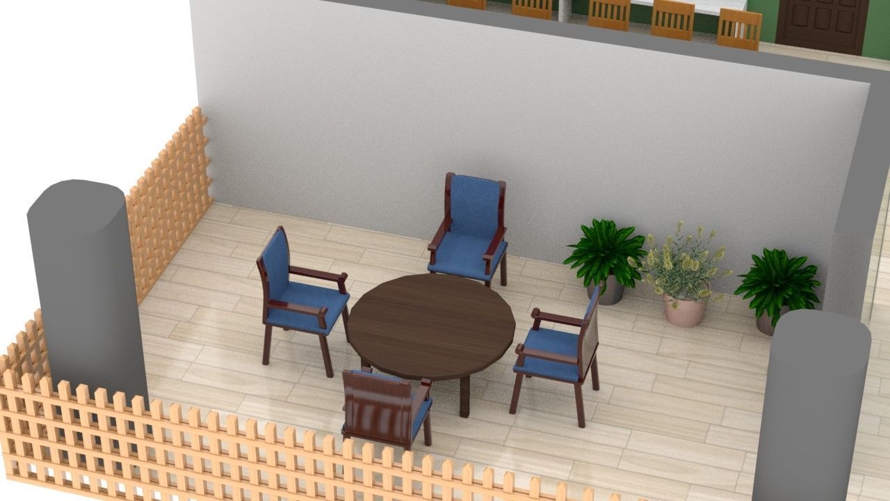  Interior scene Low-poly 3D model_9