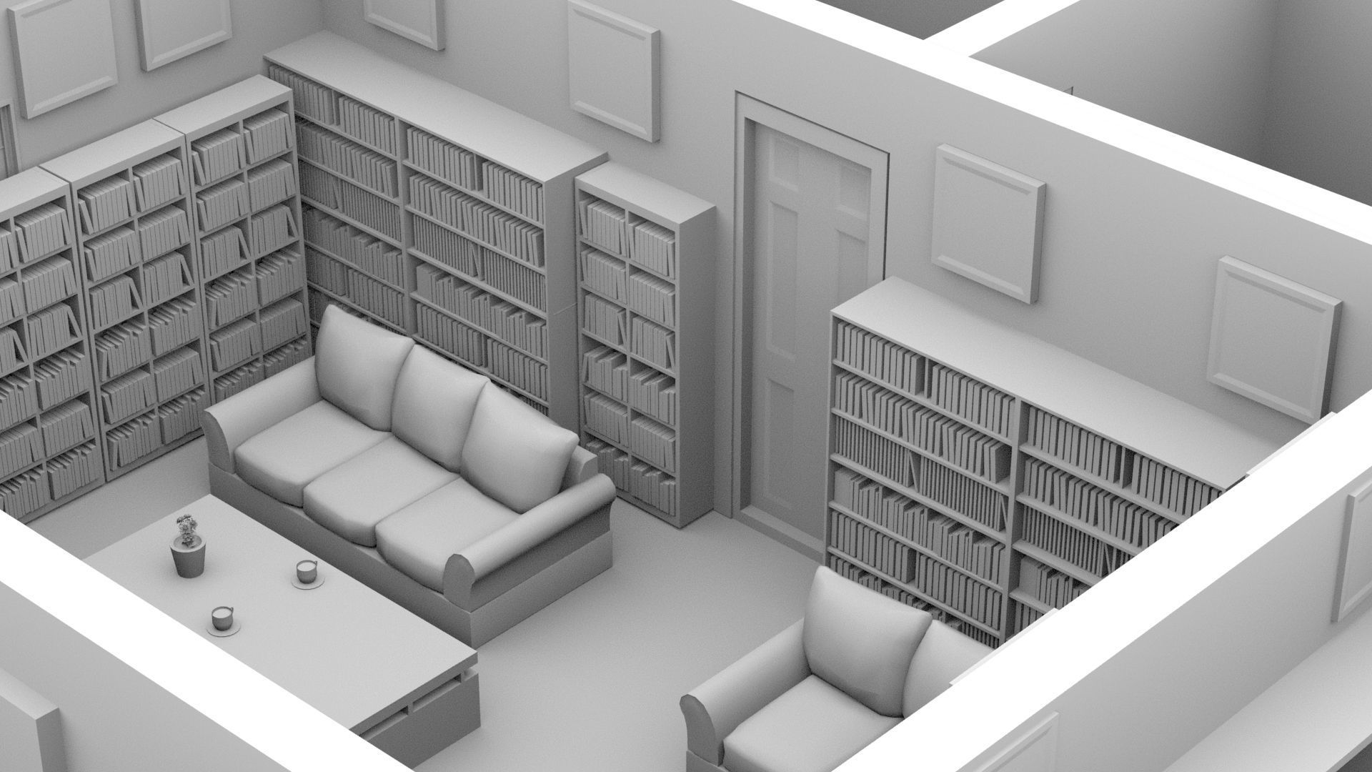  Interior scene Low-poly 3D model_12