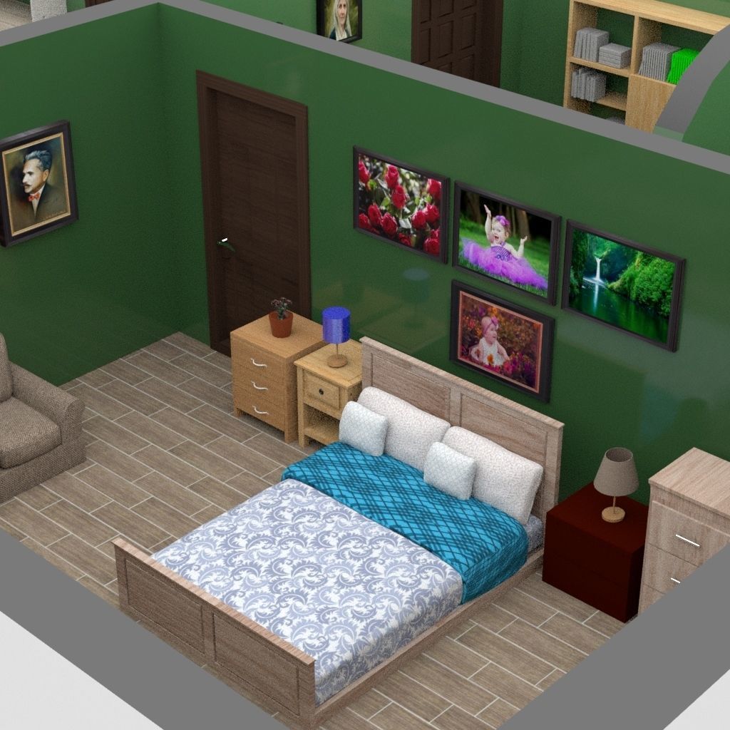  Interior scene Low-poly 3D model_4